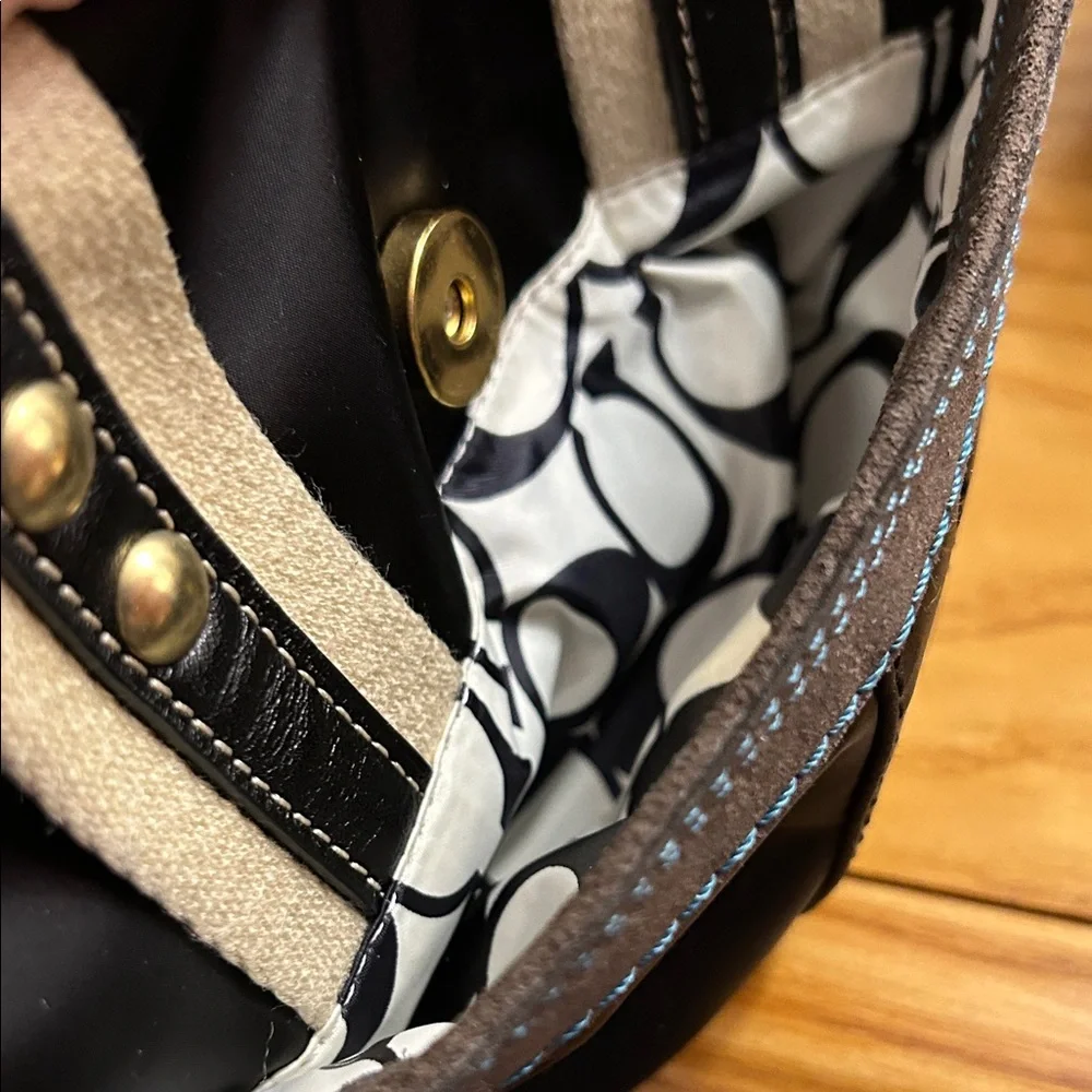 Coach Hampton Black Zip Nylon / Suede Mini Tote
11.5” wide x 8” high - Picture 16 of 16